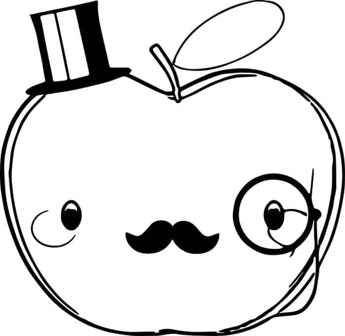 Cartoon Apple Coloring Pages