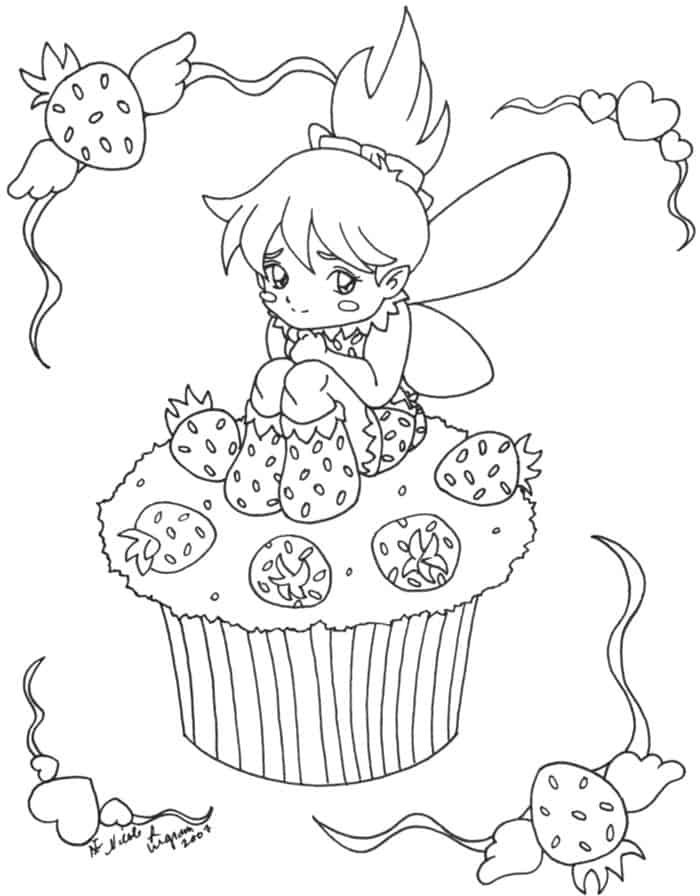 Cartoon Cupcake Coloring Pages