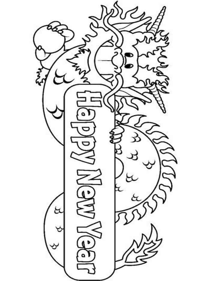 Chinese New Year Coloring Pages Dragon