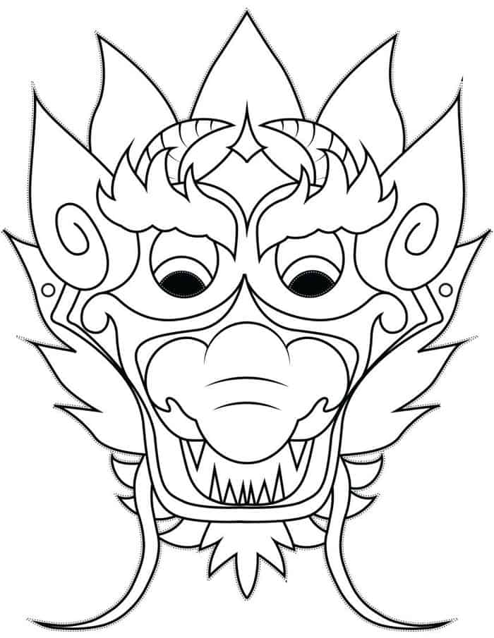 Chinese New Year Coloring Pages Masks
