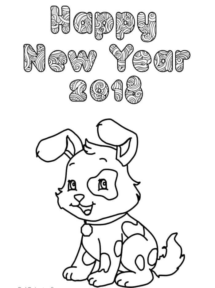 Chinese New Year Dog Coloring Pages