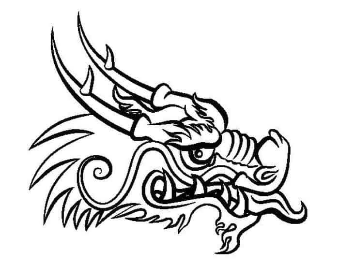 Chinese New Year Dragon Face Coloring Pages