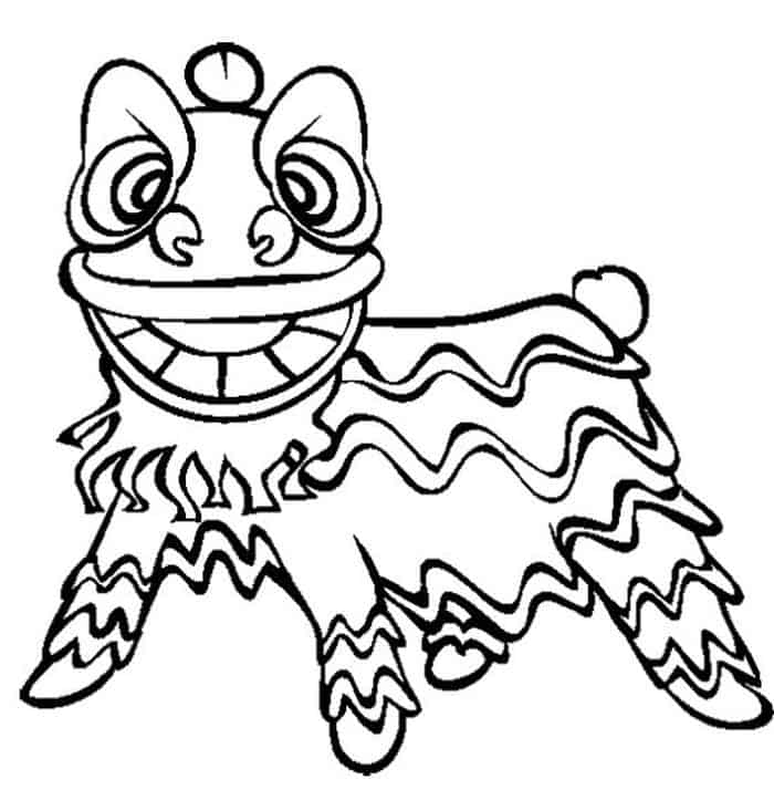 Chinese New Year Lion Dance Coloring Pages