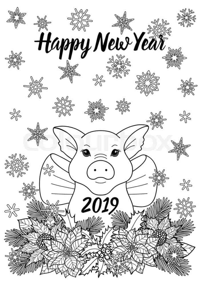 Chinese New Year Pig Coloring Pages
