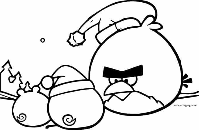 Christmas Angry Bird Coloring Pages