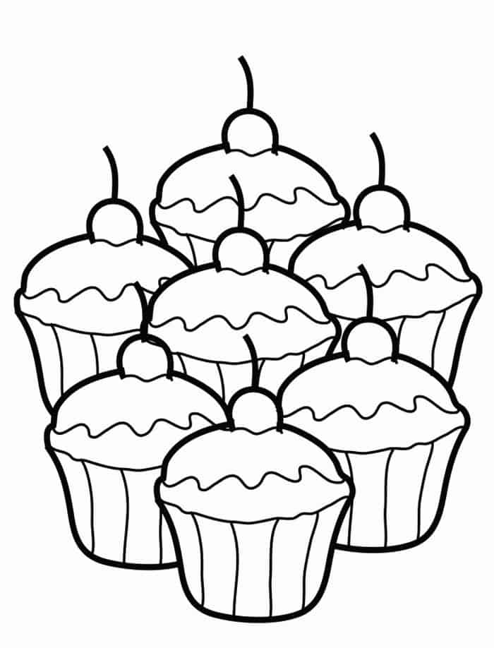 Christmas Cupcake Coloring Pages