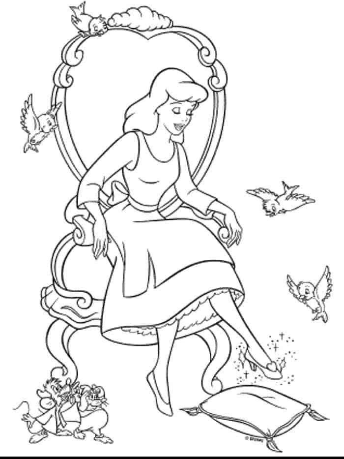 Cinderella And Belle Coloring Pages