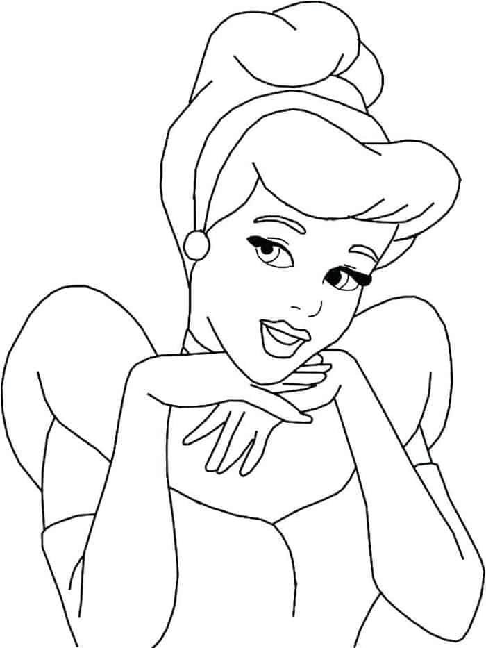 Cinderella Face Coloring Pages