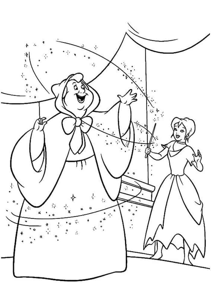 Cinderella Fairy Godmother Coloring Pages