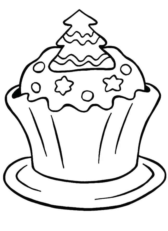 Coloring Pages Christmas Cupcake