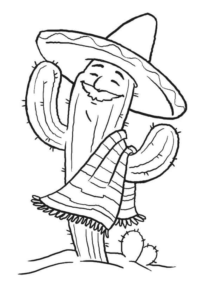Coloring Pages For Kids To Print Cactus
