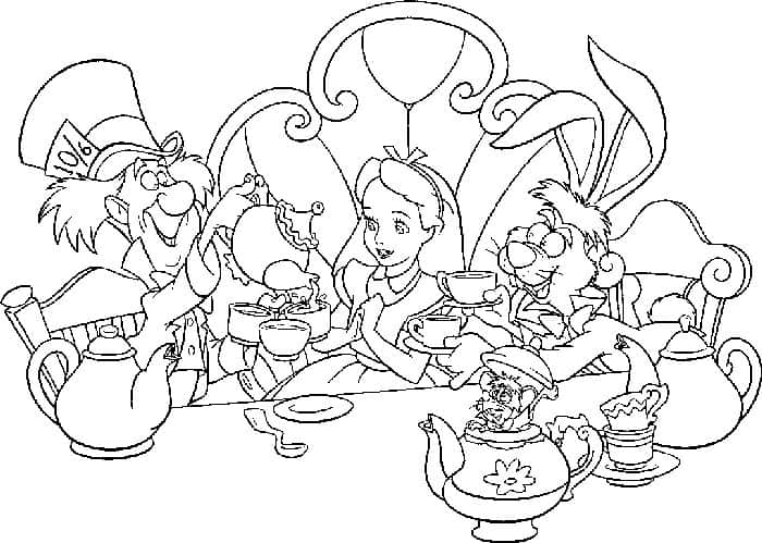 Coloring Pages Of Alice In Wonderland Characters