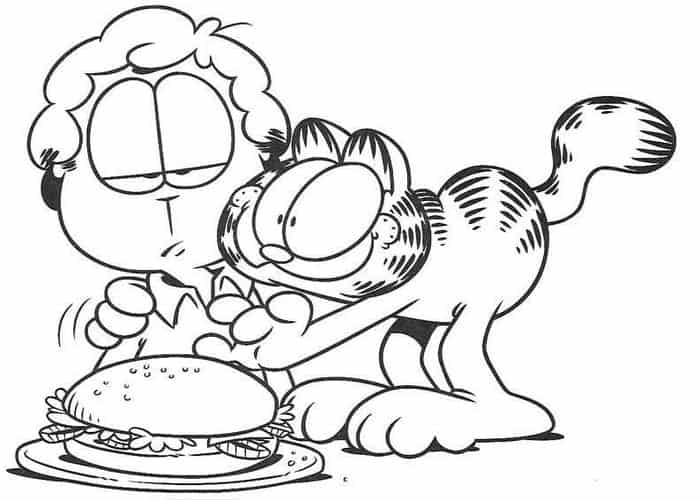 Coloring Pages Of Garfield And School 1