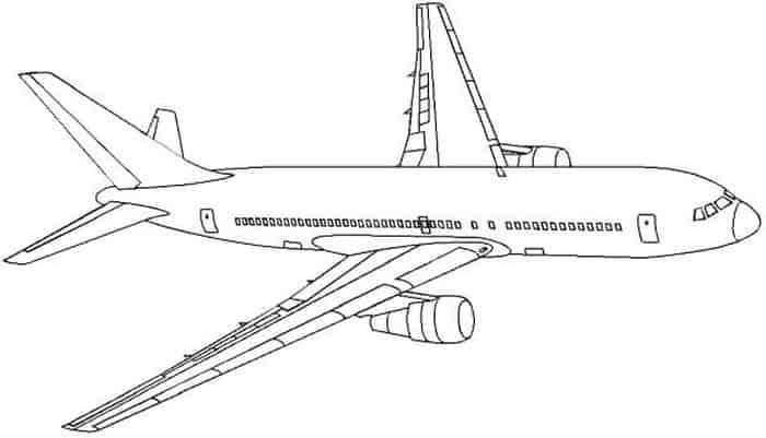 Comercial Airplane Coloring Pages