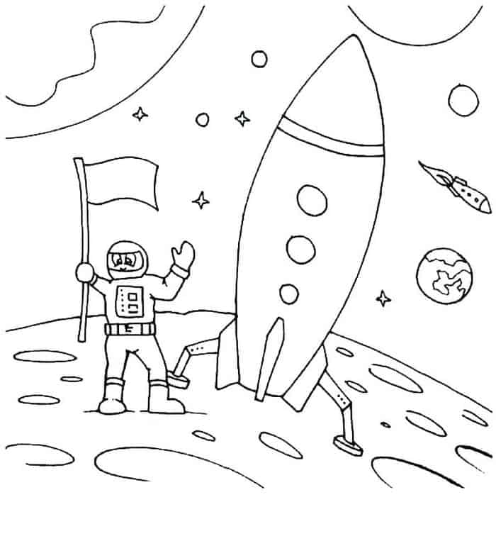 Community Helpers Coloring Pages Astronaut Rocket