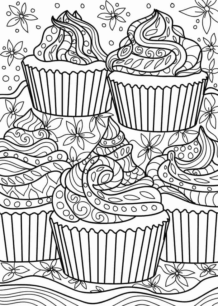 Cupcake Adult Coloring Pages