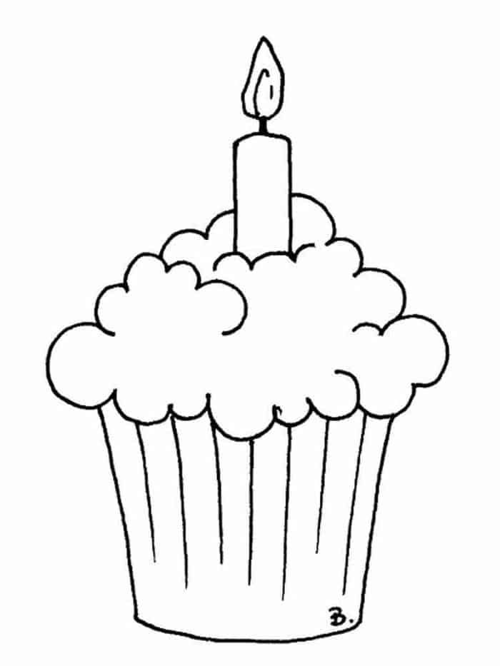 Cupcake Birthday Coloring Pages