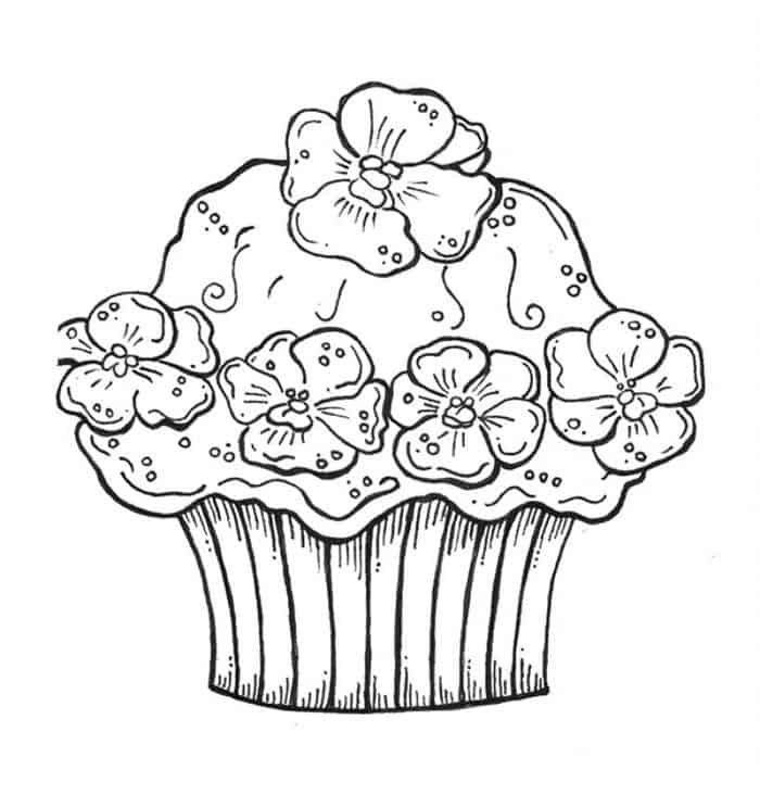 Cupcake Brunch Coloring Pages