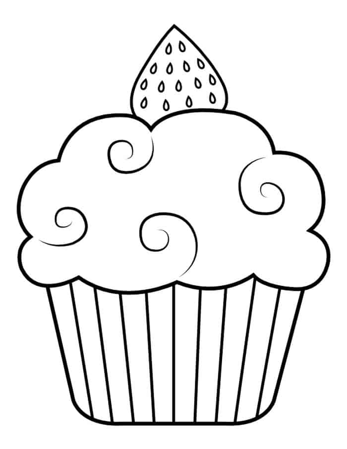 Cupcake Clipart Coloring Pages