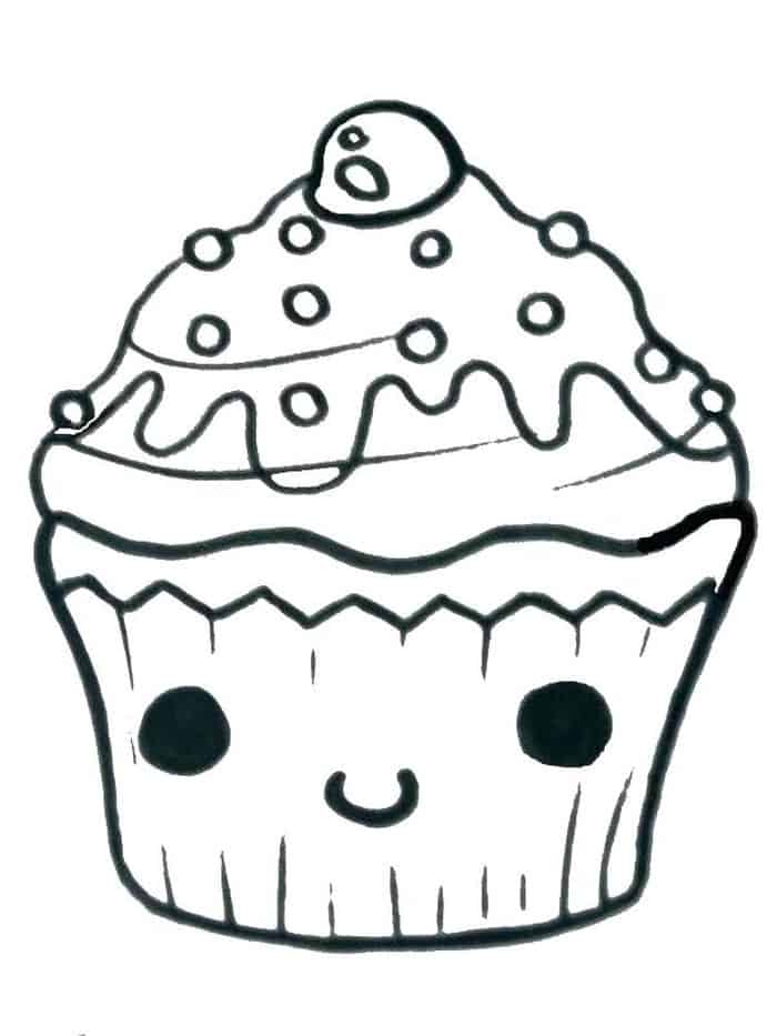 Cupcake Emoji Coloring Pages