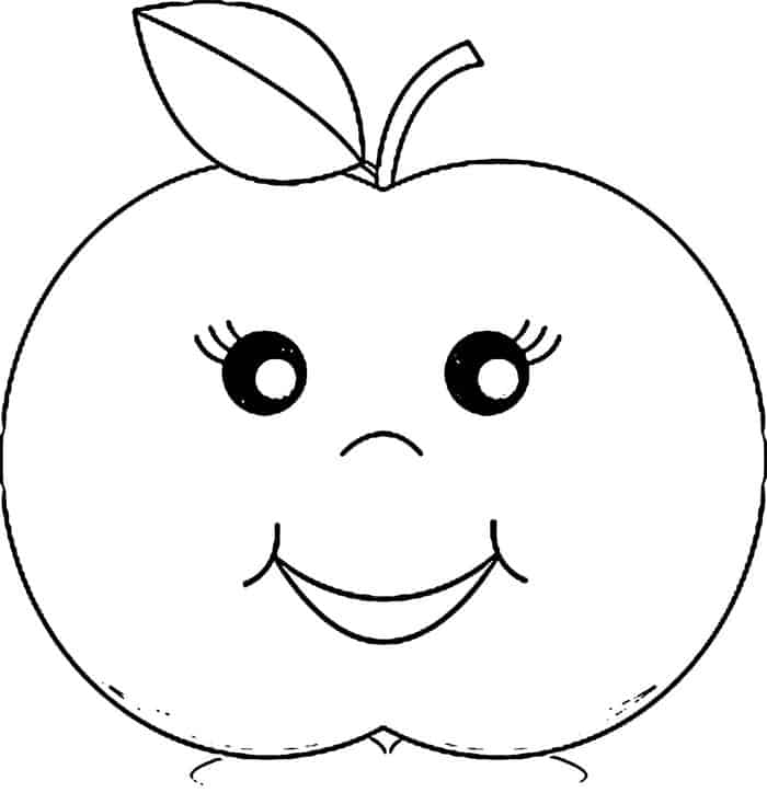 Cute Apple Coloring Pages