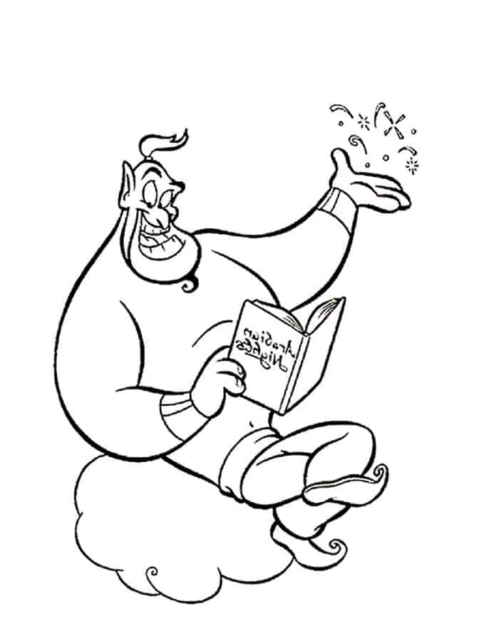 Disney Aladdin Coloring Pages Genie