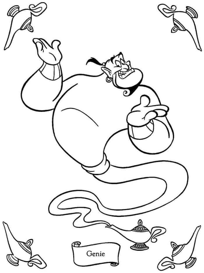 Disney Aladdin Genie Coloring Pages