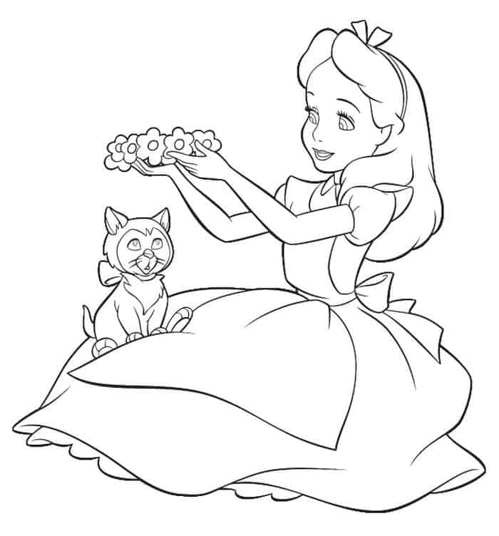 Disney Alice In Wonderland Coloring Pages