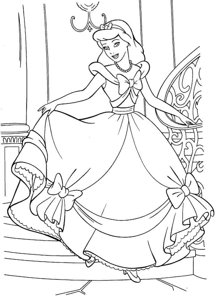 Disney Princess Cinderella Coloring Pages 1