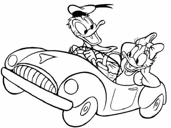 Donald And Daisy Duck Winter Coloring Pages