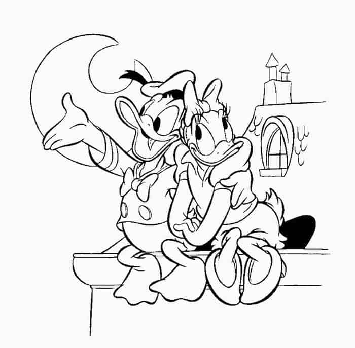 Donald Duck Daisy Christmas Coloring Pages