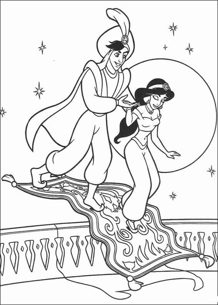 Flying Carpet From Aladdin Coloring Pages