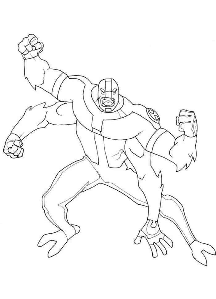 Four Arms Ben 10 Coloring Pages