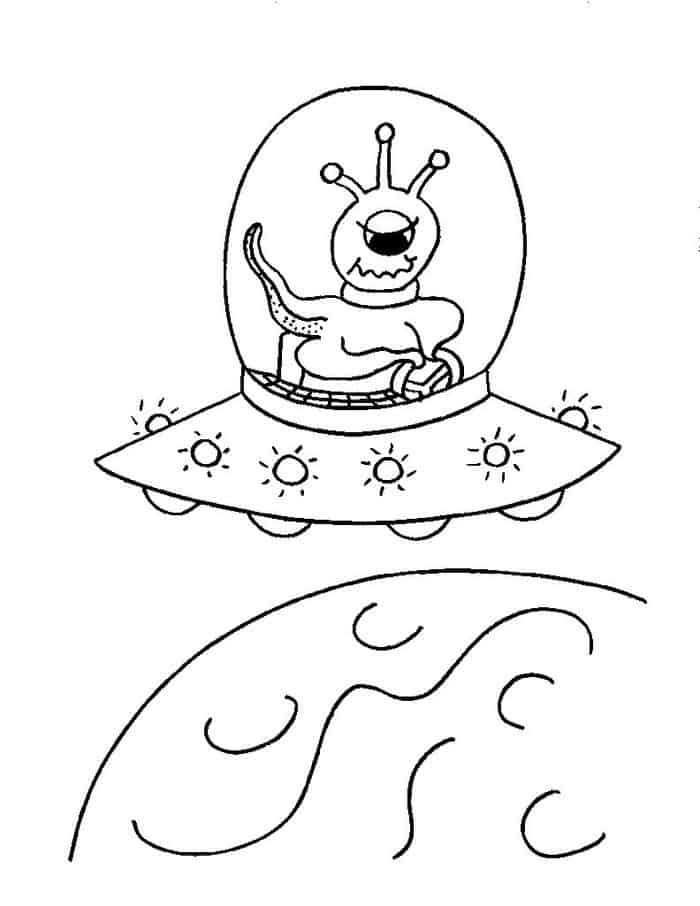 Free Ufo And Alien Coloring Pages