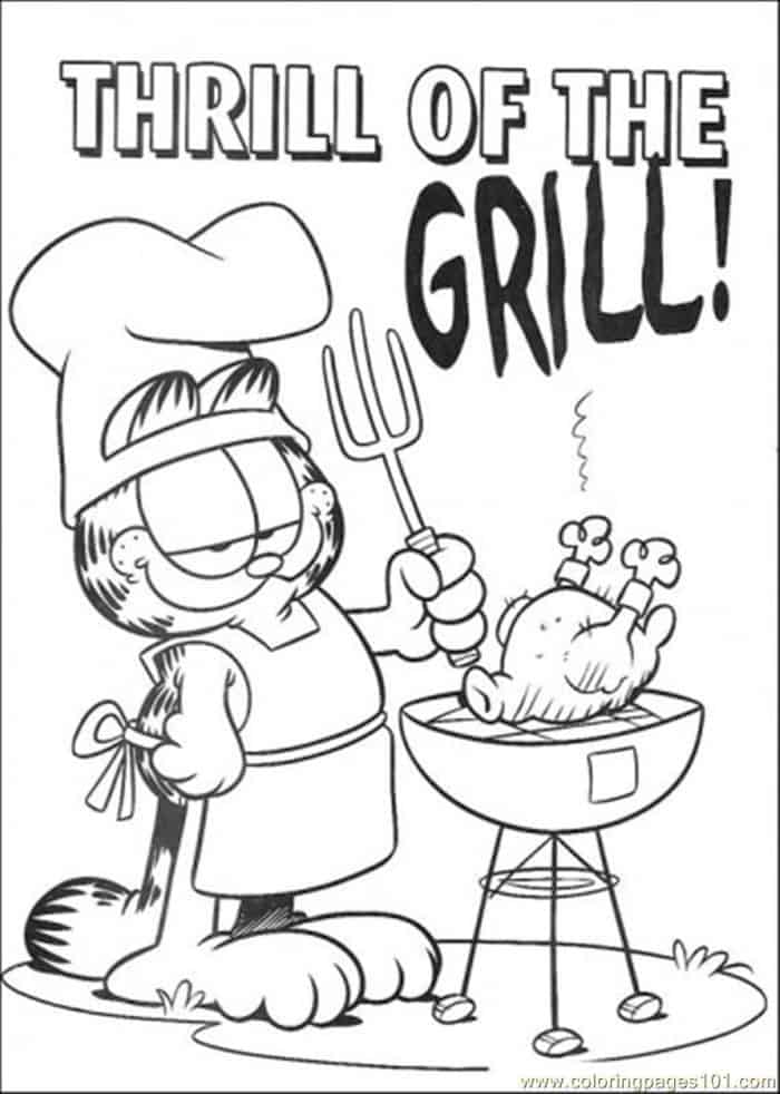 Garfield Bbq Coloring Pages 1