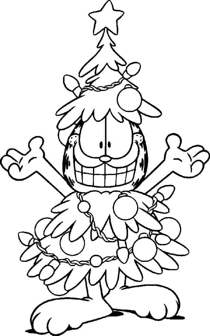 Garfield Christmas Coloring Pages 1