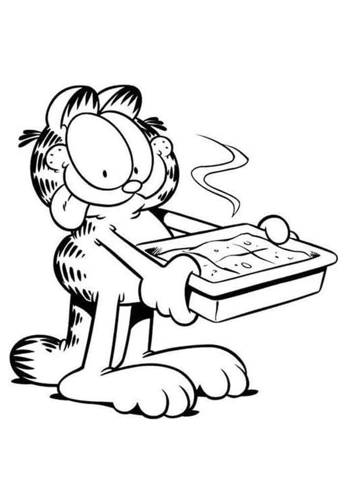 Garfield Coloring Pages Lasagna 1