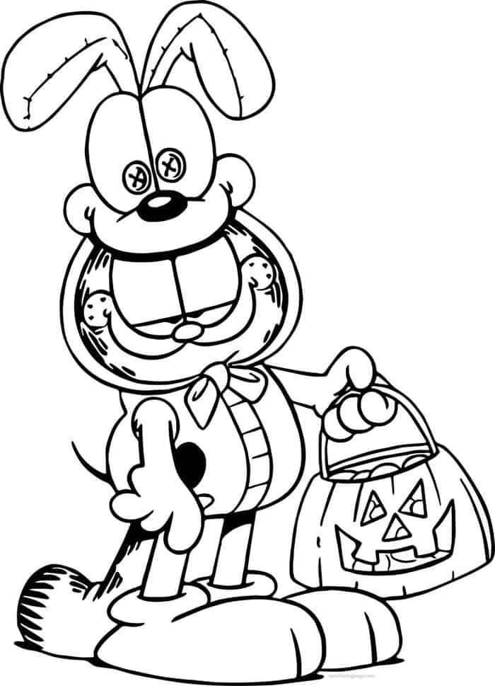 Garfield Pumpkin Coloring Pages 1