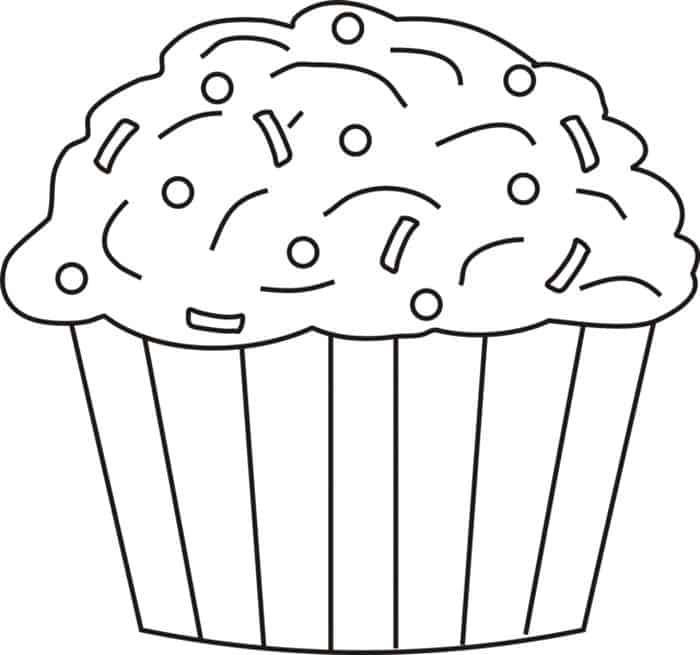 Giant Cupcake With Emoji On Top Coloring Pages