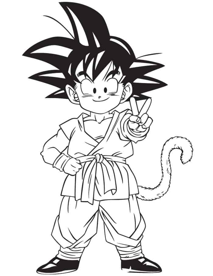 Goku Kid Drawing Coloring Pages