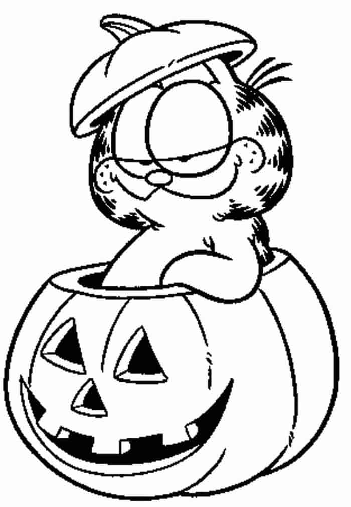 Halloween Coloring Pages Of A Pumpkin Garfield 1