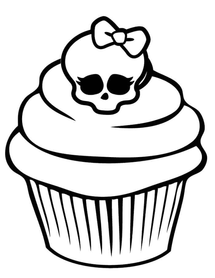 Halloween Cupcake Coloring Pages For Adults