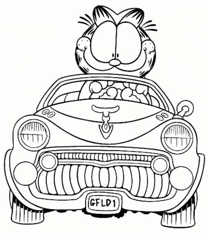 Happy Birthday Garfield Coloring Pages 1