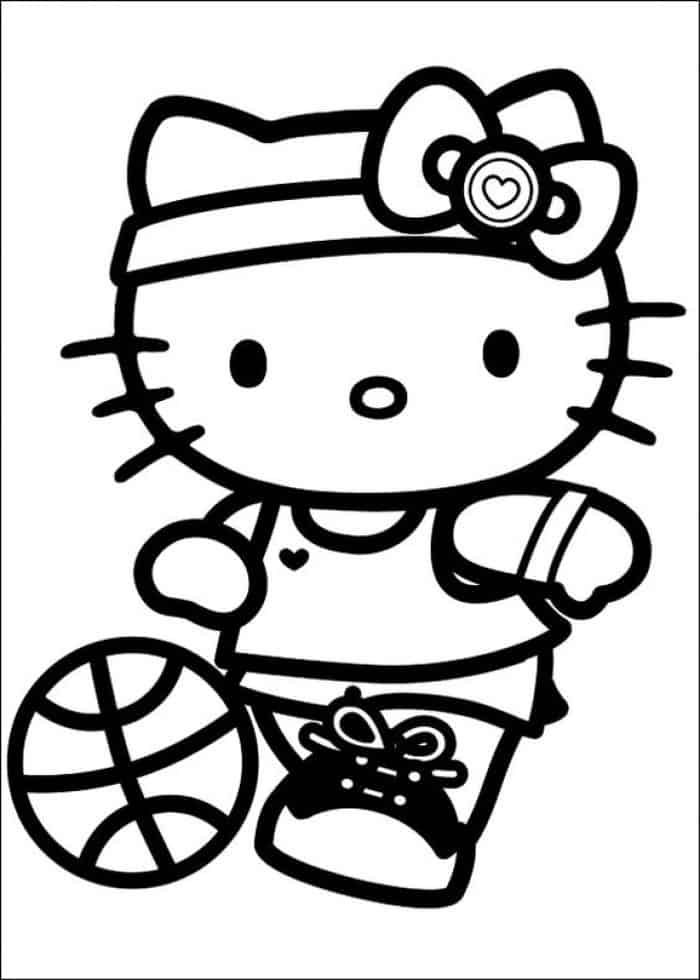 Hello Kitty Basketball Coloring Pages