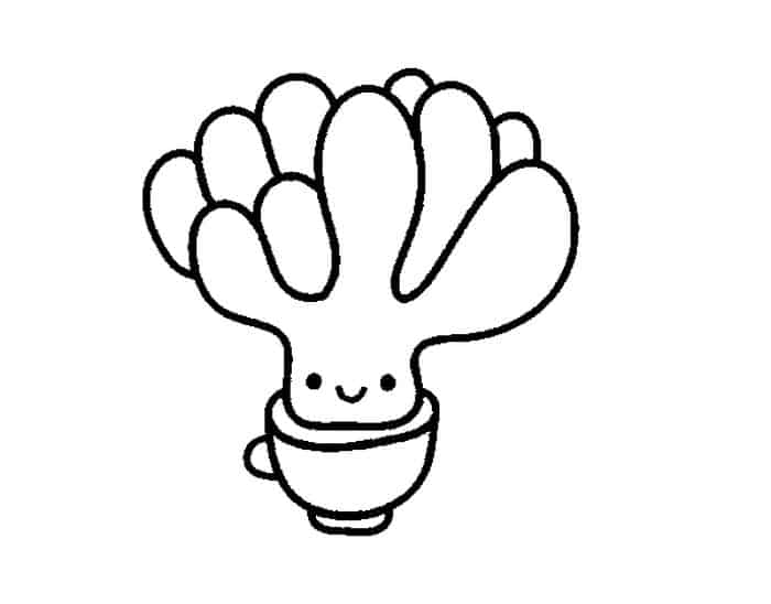 Kawaii Cactus Coloring Pages For Adults