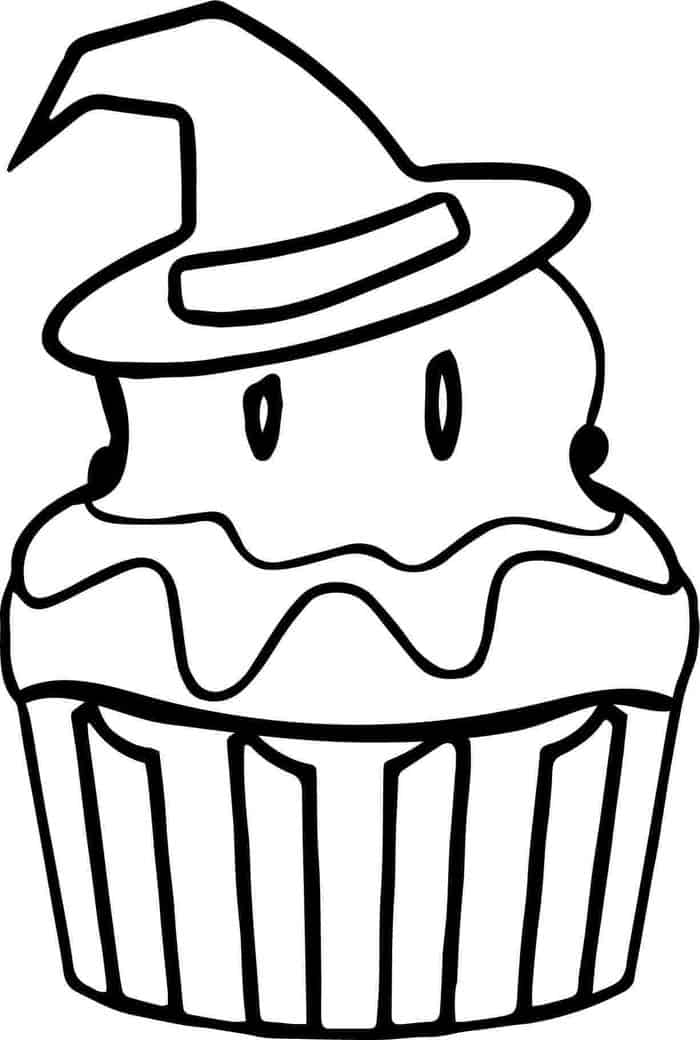 Kawaii Cupcake Coloring Pages