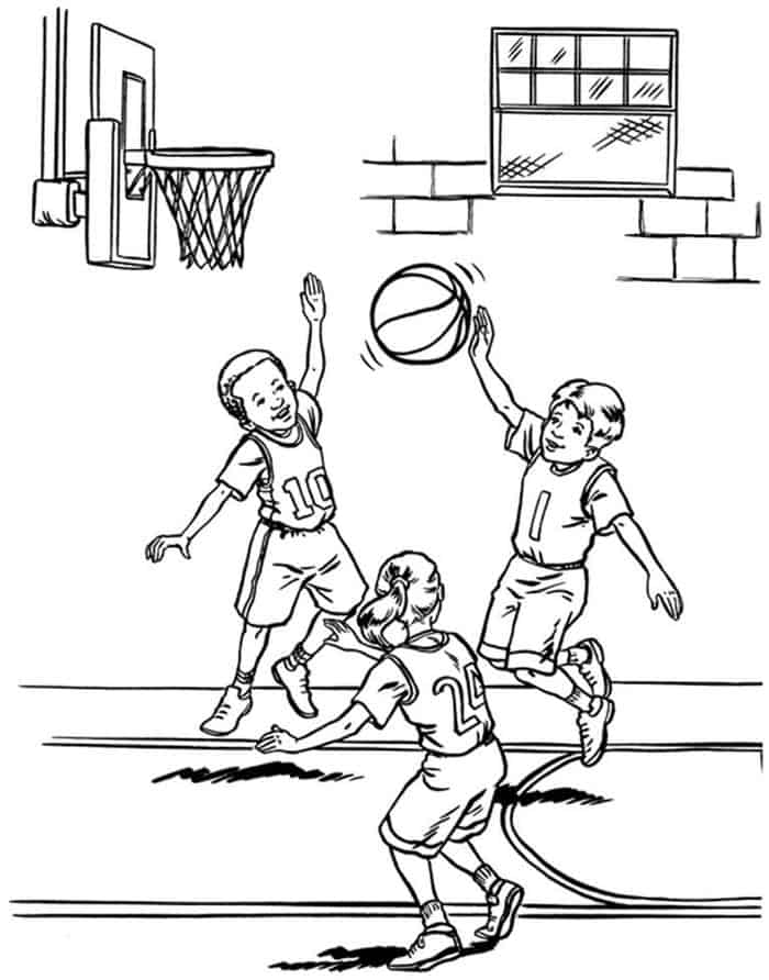 Kids Basketball Coloring Pages