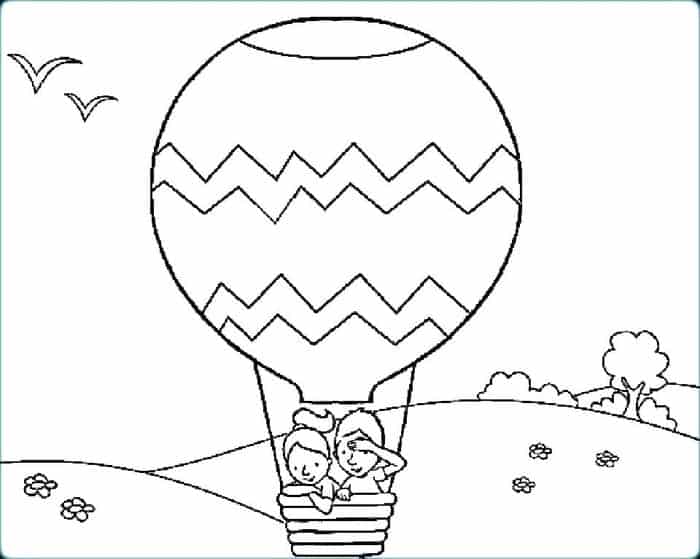 Kids Printable Balloon Coloring Pages Hot Air