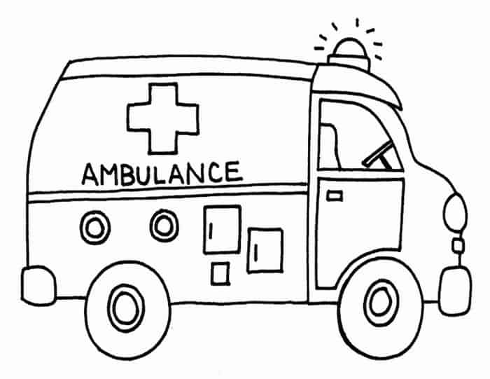 Large Coloring Pages Of An Ambulance