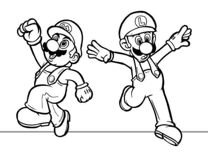 Luigi And Mario Coloring Pages